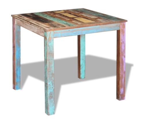 vidaXL virtuves galds, pārstrādāts masīvkoks, 80x82x76 cm