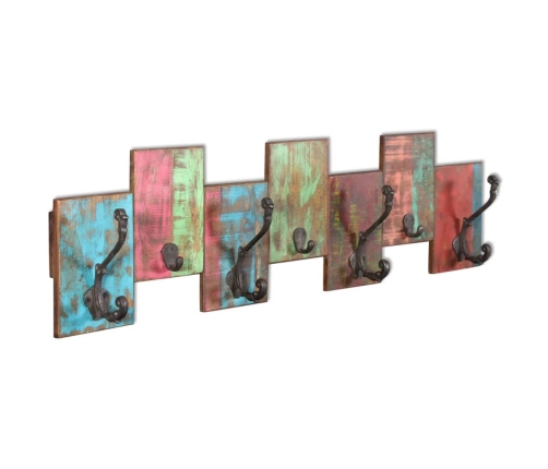 vidaXL virsdrēbju pakaramais, 7 āķi, pārstrādāts masīvkoks