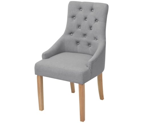 vidaXL virtuves krēsli, 2 gab., gaiši pelēks audums