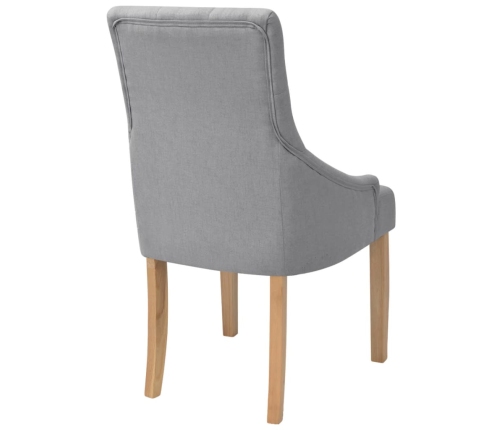 vidaXL virtuves krēsli, 2 gab., gaiši pelēks audums