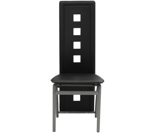 vidaXL virtuves krēsli, 2 gab., melna mākslīgā āda