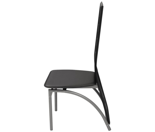 vidaXL virtuves krēsli, 2 gab., melna mākslīgā āda