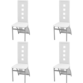 Virtuves Krēsli, 4 Gab., Balta Mākslīgā Āda Vidaxl