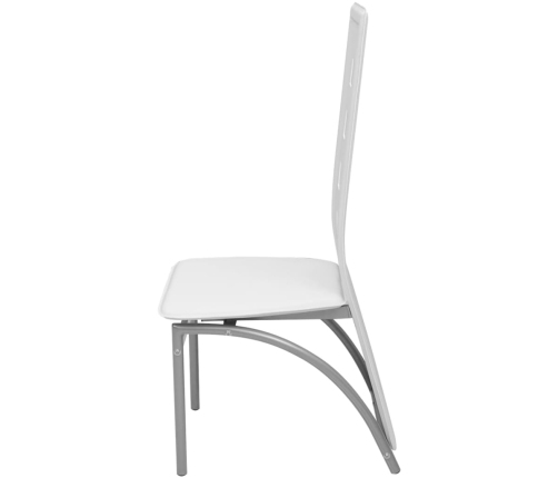 vidaXL virtuves krēsli, 4 gab., balta mākslīgā āda