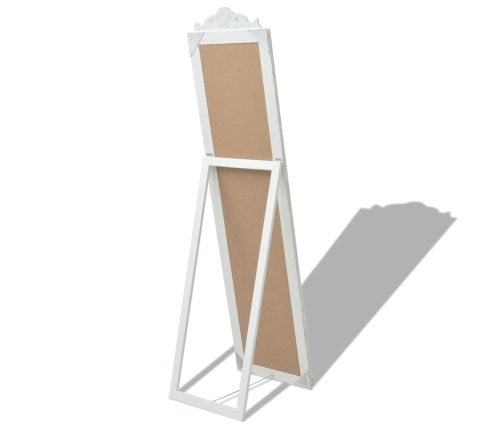 vidaXL brīvi stāvošs spogulis, baroka stils, 160x40 cm, balts