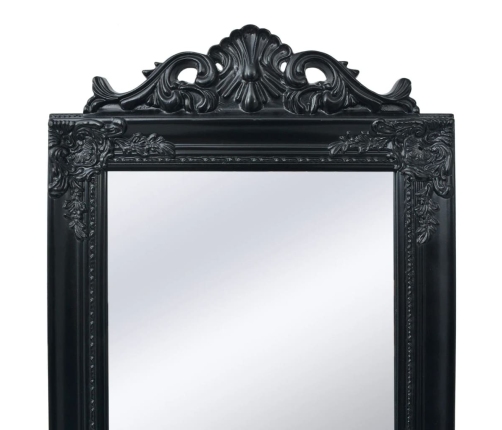 vidaXL baroka stila grīdas spogulis, 160x40 cm, melns