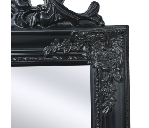 vidaXL baroka stila grīdas spogulis, 160x40 cm, melns