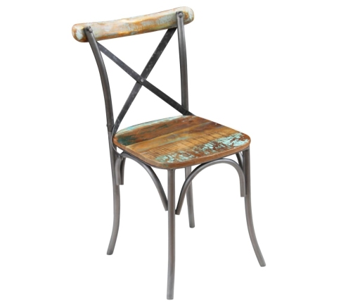 vidaXL virtuves krēsli, 2 gab., pārstrādāts masīvkoks