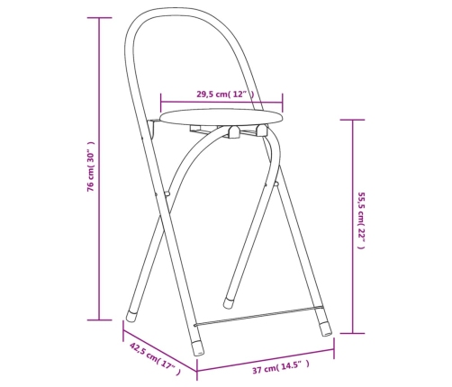 vidaXL virtuves mēbeļu komplekts, 5 gab., salokāms, melns