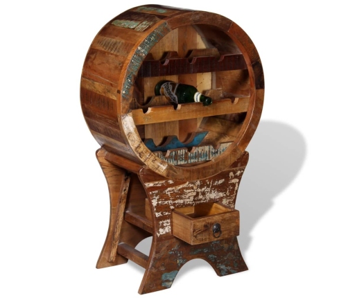 vidaXL vīna pudeļu statīvs 10 pudelēm, pārstrādāts koks