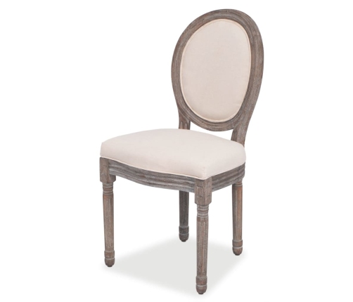 vidaXL virtuves krēsli, 2 gab., krēmkrāsas audums