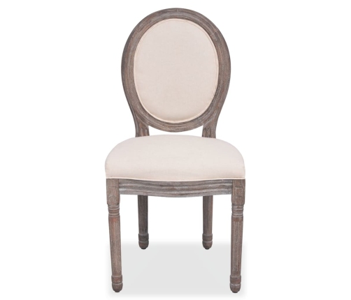 vidaXL virtuves krēsli, 2 gab., krēmkrāsas audums