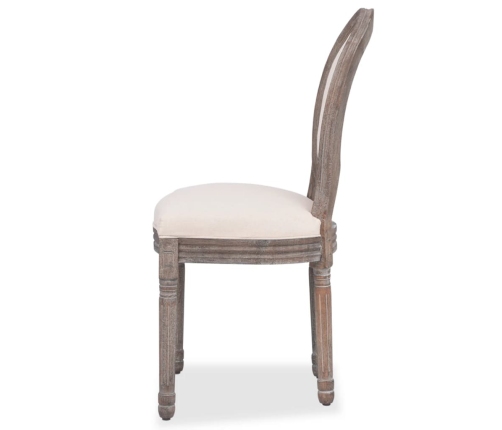 vidaXL virtuves krēsli, 2 gab., krēmkrāsas audums