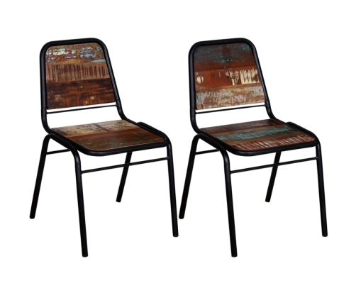 vidaXL virtuves krēsli, 2 gab., pārstrādāts masīvkoks