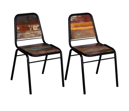 vidaXL virtuves krēsli, 2 gab., pārstrādāts masīvkoks