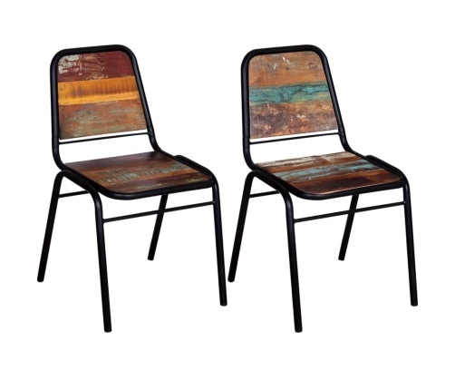 vidaXL virtuves krēsli, 2 gab., pārstrādāts masīvkoks