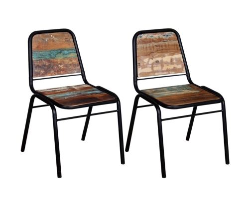 vidaXL virtuves krēsli, 2 gab., pārstrādāts masīvkoks