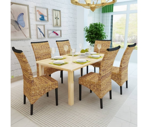 Virtuves Krēsli, 6 Gab., Abaka Un Mango Masīvkoks Vidaxl