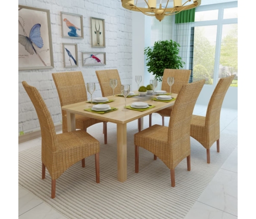 Virtuves Krēsli, 6 Gab., Brūna Dabīga Rotangpalma Vidaxl