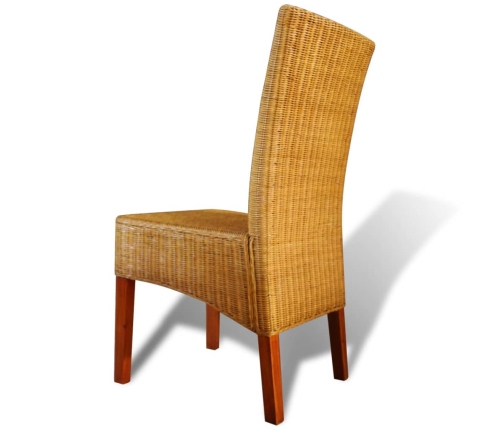 Virtuves Krēsli, 6 Gab., Brūna Dabīga Rotangpalma Vidaxl