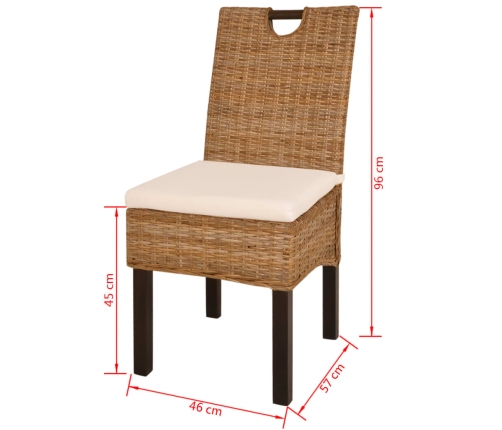 Virtuves Krēsli, 4 Gab., Kubu Rotangpalma, Mango Koks Vidaxl