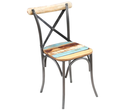 vidaXL virtuves krēsli, 4 gab., pārstrādāts masīvkoks