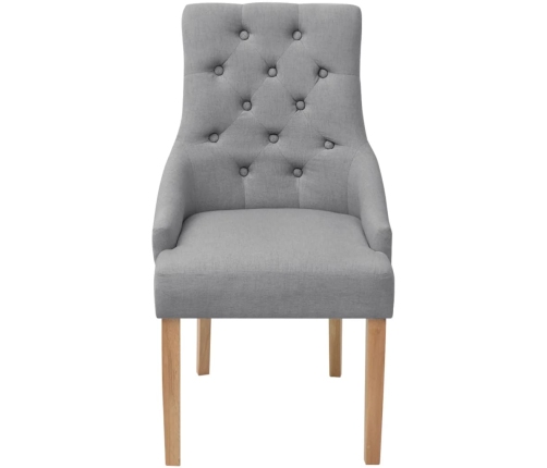 vidaXL virtuves krēsli, 4 gab., gaiši pelēks audums