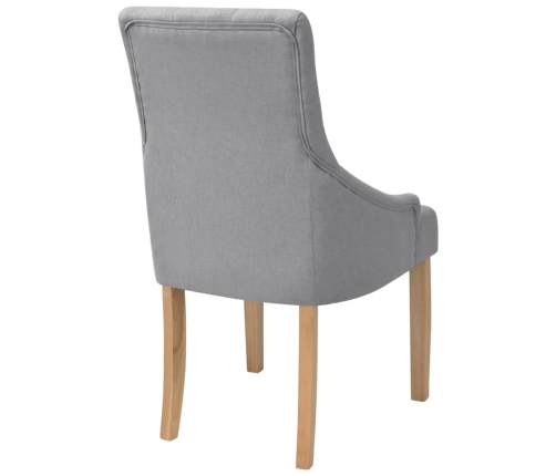 vidaXL virtuves krēsli, 4 gab., gaiši pelēks audums