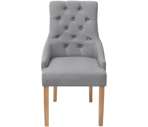 vidaXL virtuves krēsli, 6 gab., gaiši pelēks audums