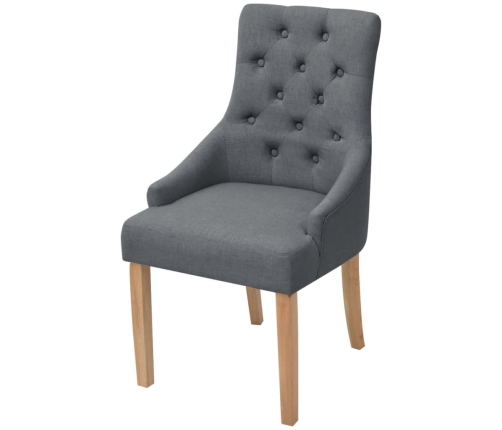 vidaXL virtuves krēsli, 4 gab., tumši pelēks audums