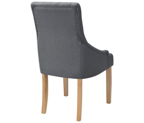 vidaXL virtuves krēsli, 4 gab., tumši pelēks audums