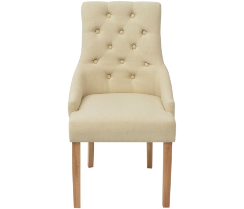 vidaXL virtuves krēsli, 6 gab., krēmkrāsas audums