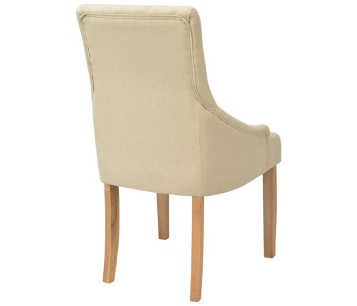 vidaXL virtuves krēsli, 6 gab., krēmkrāsas audums