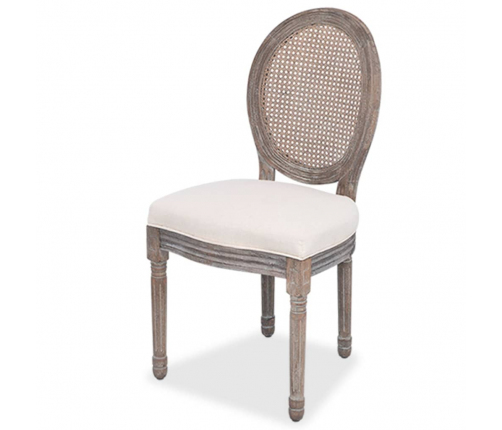 vidaXL virtuves krēsli, 6 gab., krēmkrāsas audums