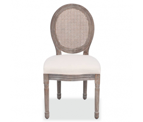 vidaXL virtuves krēsli, 6 gab., krēmkrāsas audums