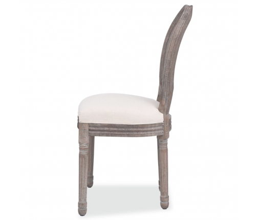 vidaXL virtuves krēsli, 6 gab., krēmkrāsas audums