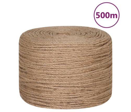 vidaXL virve, 6 mm, 500 m, 100% džuta