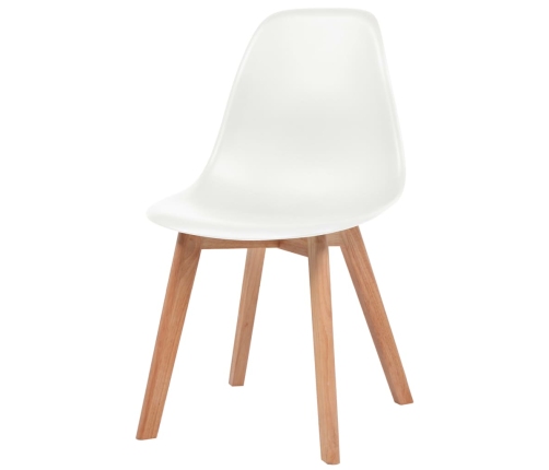 vidaXL virtuves krēsli, 6 gab., balta plastmasa