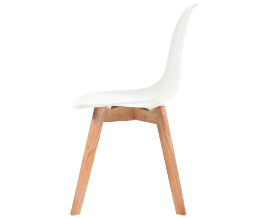 vidaXL virtuves krēsli, 6 gab., balta plastmasa