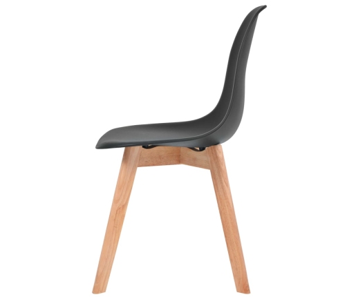 vidaXL virtuves krēsli, 2 gab., melna plastmasa