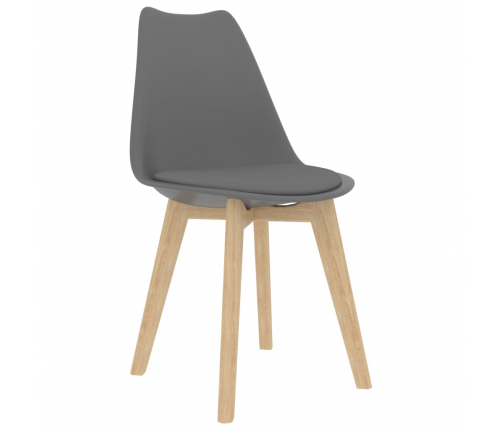 vidaXL virtuves krēsli, 2 gab., pelēka plastmasa