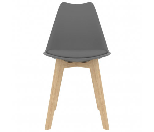 vidaXL virtuves krēsli, 2 gab., pelēka plastmasa