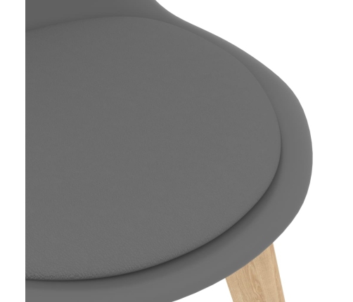 vidaXL virtuves krēsli, 4 gab., pelēka plastmasa