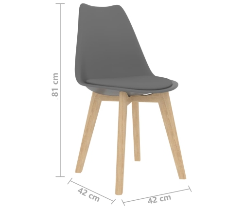 vidaXL virtuves krēsli, 4 gab., pelēka plastmasa