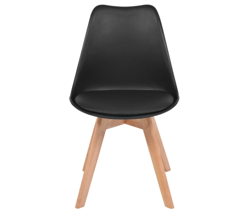 vidaXL virtuves krēsli, 4 gab., melna plastmasa