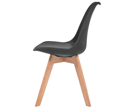 vidaXL virtuves krēsli, 4 gab., melna plastmasa