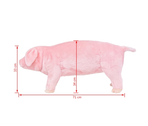 vidaXL rotaļu sivēntiņš, rozā plīšs, XXL