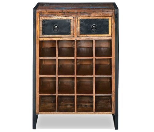 vidaXL vīna pudeļu statīvs 16 pudelēm, pārstrādāts masīvkoks