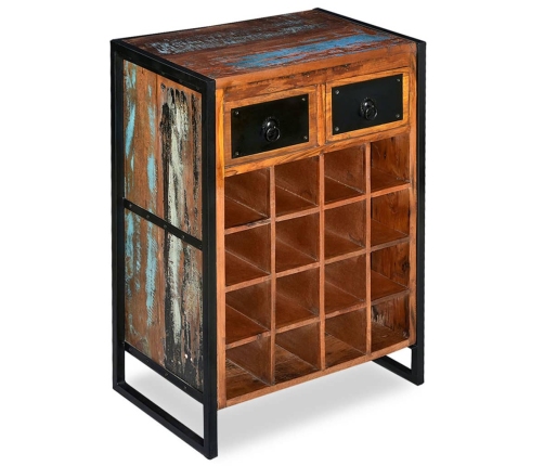 vidaXL vīna pudeļu statīvs 16 pudelēm, pārstrādāts masīvkoks