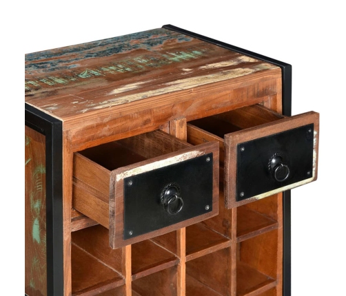 vidaXL vīna pudeļu statīvs 16 pudelēm, pārstrādāts masīvkoks